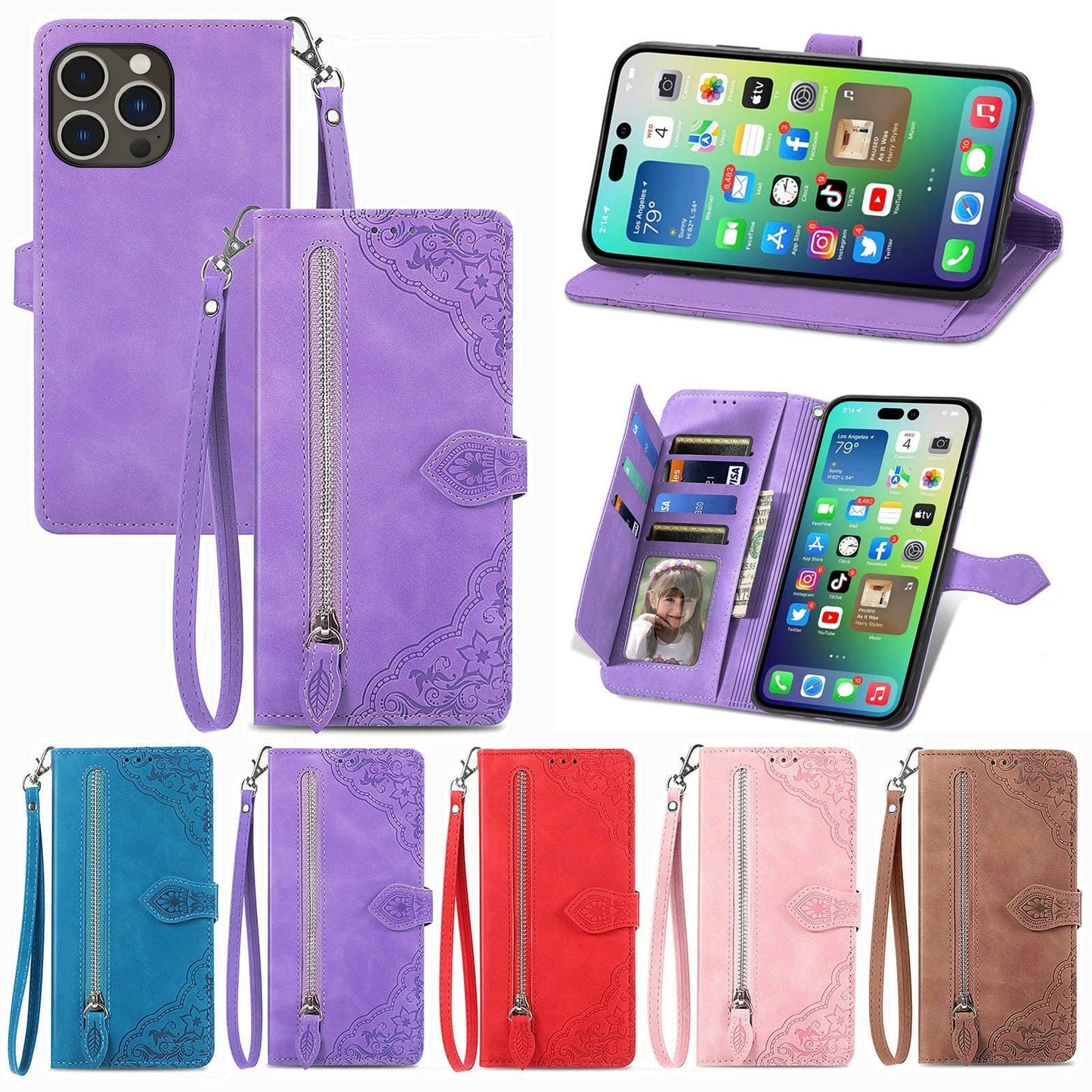 Versatile Elegance Wallet Flip Case for iPhone