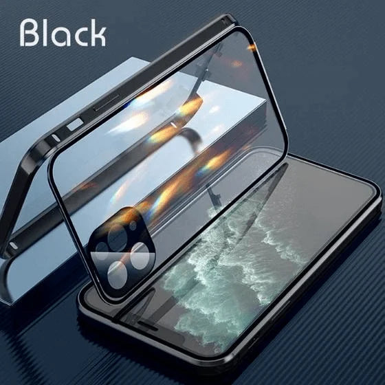 Double-sided magnetic phone case-built-in privacy film design