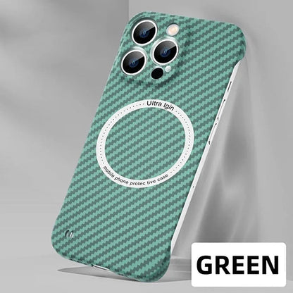 Borderless Carbon Fiber Pattern Magnetic Phone Case