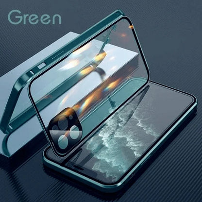 Double-sided magnetic phone case-built-in privacy film design