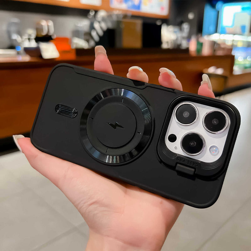 Magnetic Lens Stand Case with Foldable Camera Stand