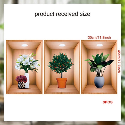 Simulated Plant Flowers 3d Photo Frame Wall Sticker