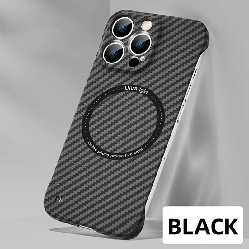 Borderless Carbon Fiber Pattern Magnetic Phone Case