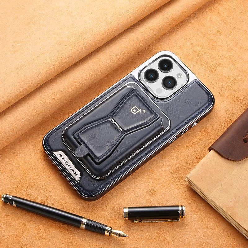 Leather magnetic holder iPhone protective case-with multi-function card holder