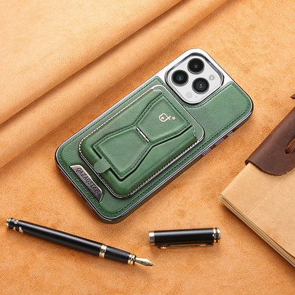 Leather magnetic holder iPhone protective case-with multi-function card holder