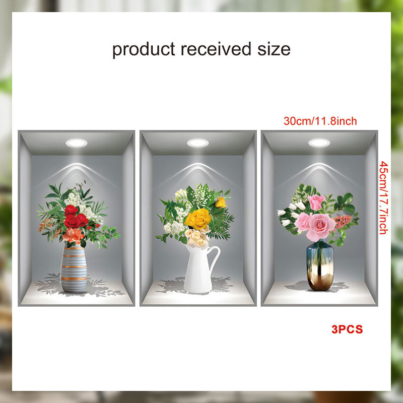 Simulated Plant Flowers 3d Photo Frame Wall Sticker