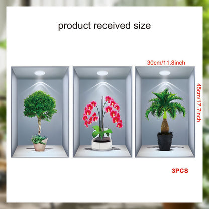 Simulated Plant Flowers 3d Photo Frame Wall Sticker