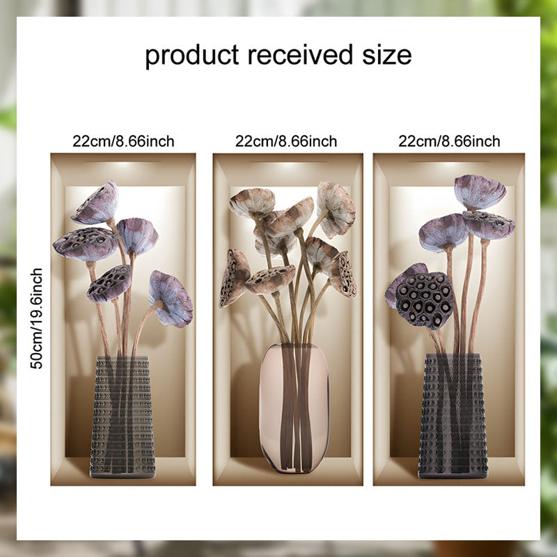 Simulated Plant Flowers 3d Photo Frame Wall Sticker