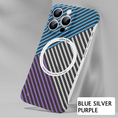 Borderless Carbon Fiber Pattern Magnetic Phone Case