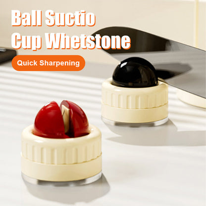 Ball suction cup knife sharpener