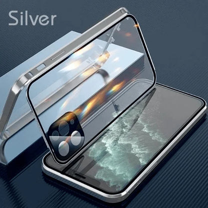 Double-sided magnetic phone case-built-in privacy film design