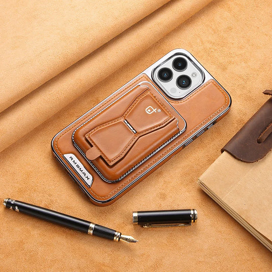 Leather magnetic holder iPhone protective case-with multi-function card holder