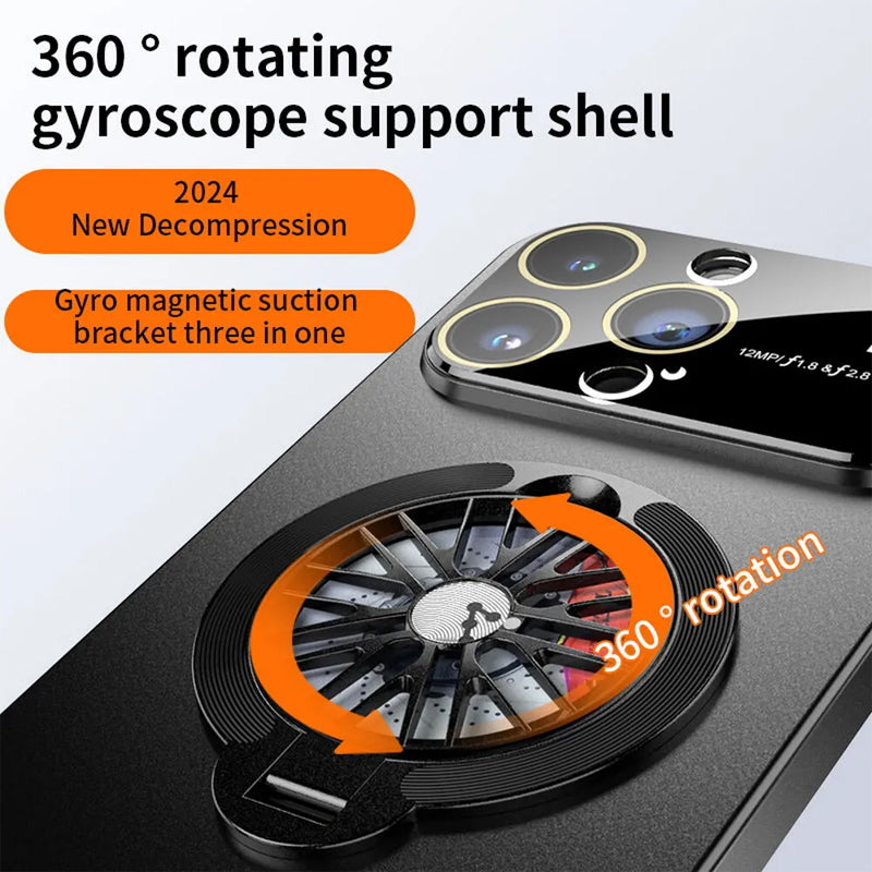 Phone Case with Rotating Gyroscope Phone Stand