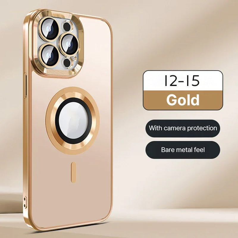 Electroplated Frosted Magnetic Phone Case with full camera protection