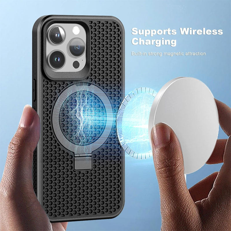 Magnetic Skin Cellular Cooling Stand Case for iPhone