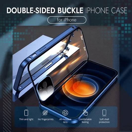 Double-sided magnetic phone case-built-in privacy film design