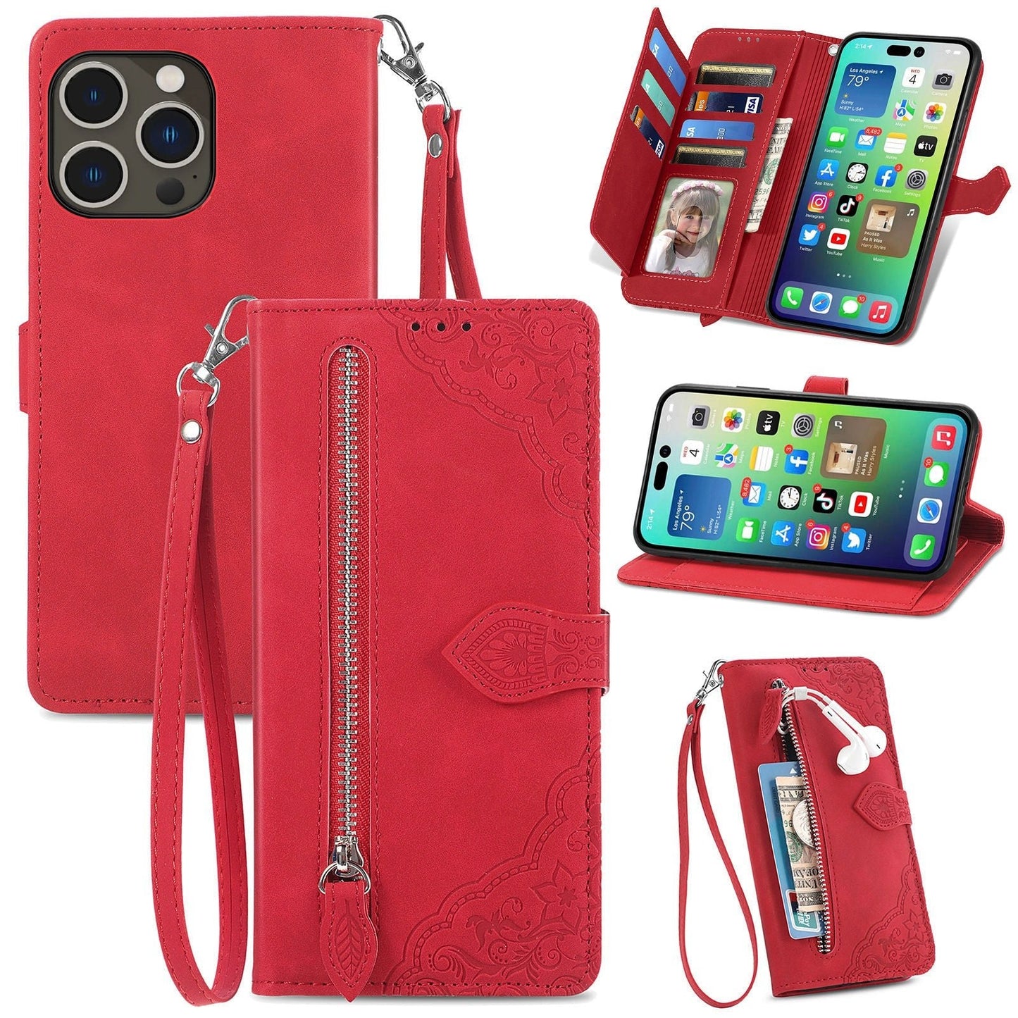 Versatile Elegance Wallet Flip Case for iPhone