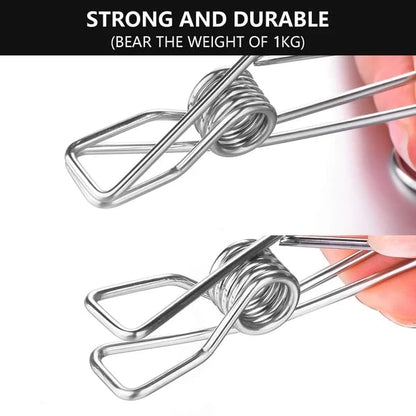 🔥Hot Sales-49% OFF-(1SET/5PCS)Stainless Steel Metal Long Tail Clip With Hooks🔥