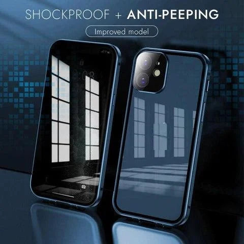 Double-sided magnetic phone case-built-in privacy film design