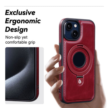 Full-Coverage Shockproof Leather Magnetic Stand iPhone Case