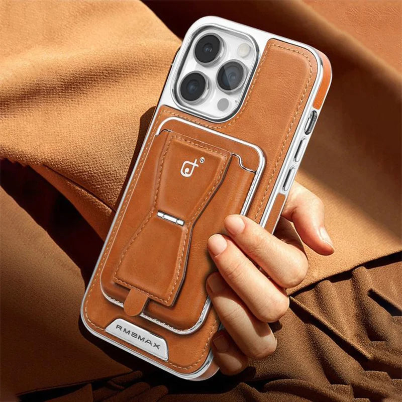 Leather magnetic holder iPhone protective case-with multi-function card holder