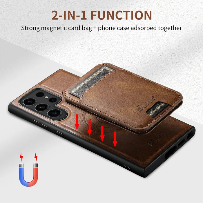 Magnetic Card Holder Mobile Phone Case For Samsung