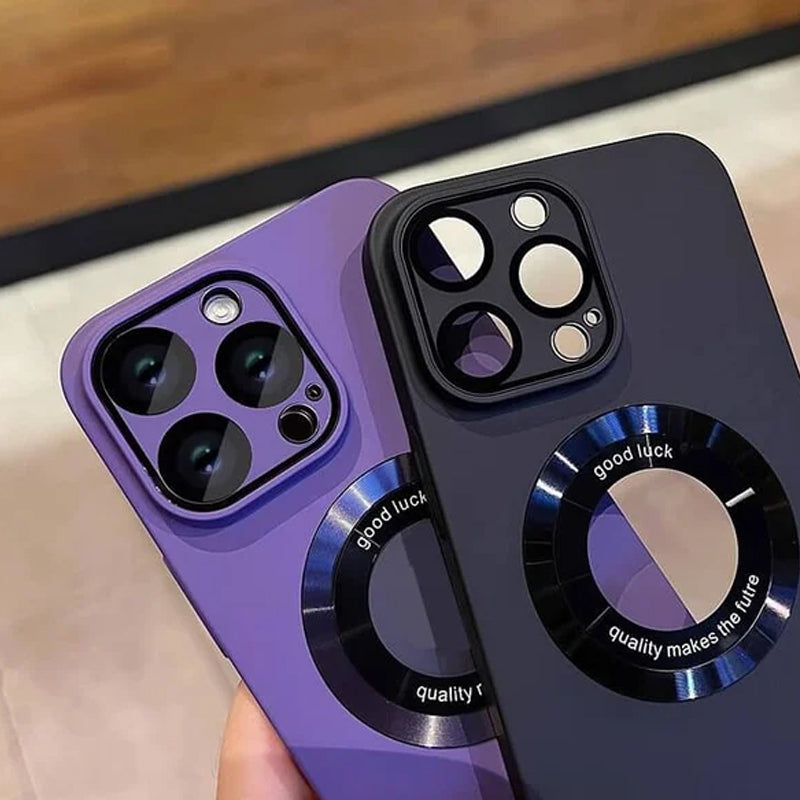 Integrated lens film leak-proof label magnetic frosted mobile phone case