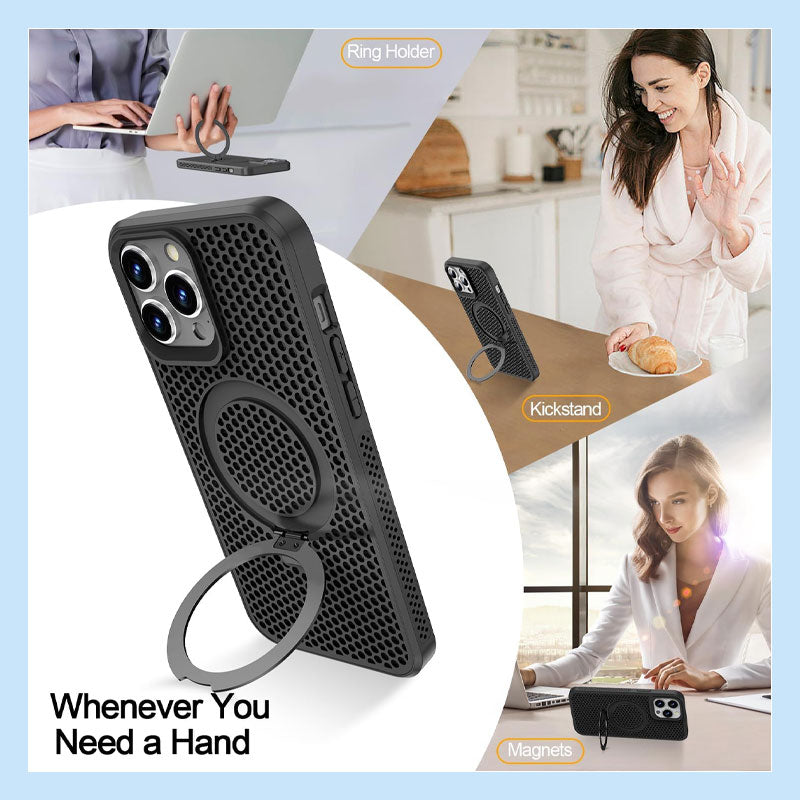 Magnetic Skin Cellular Cooling Stand Case for iPhone