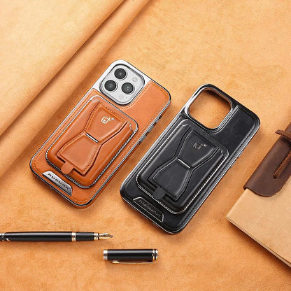 Leather magnetic holder iPhone protective case-with multi-function card holder