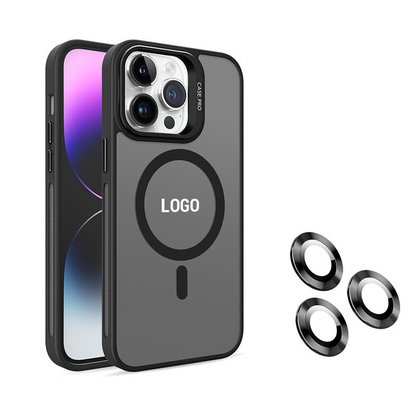 Magnetic Frosted Stand Phone Case With Lens Film