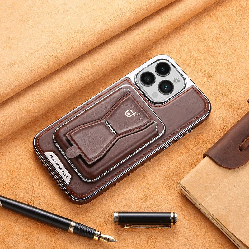 Leather magnetic holder iPhone protective case-with multi-function card holder