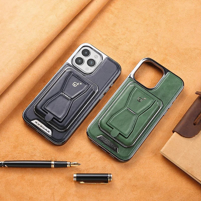 Leather magnetic holder iPhone protective case-with multi-function card holder