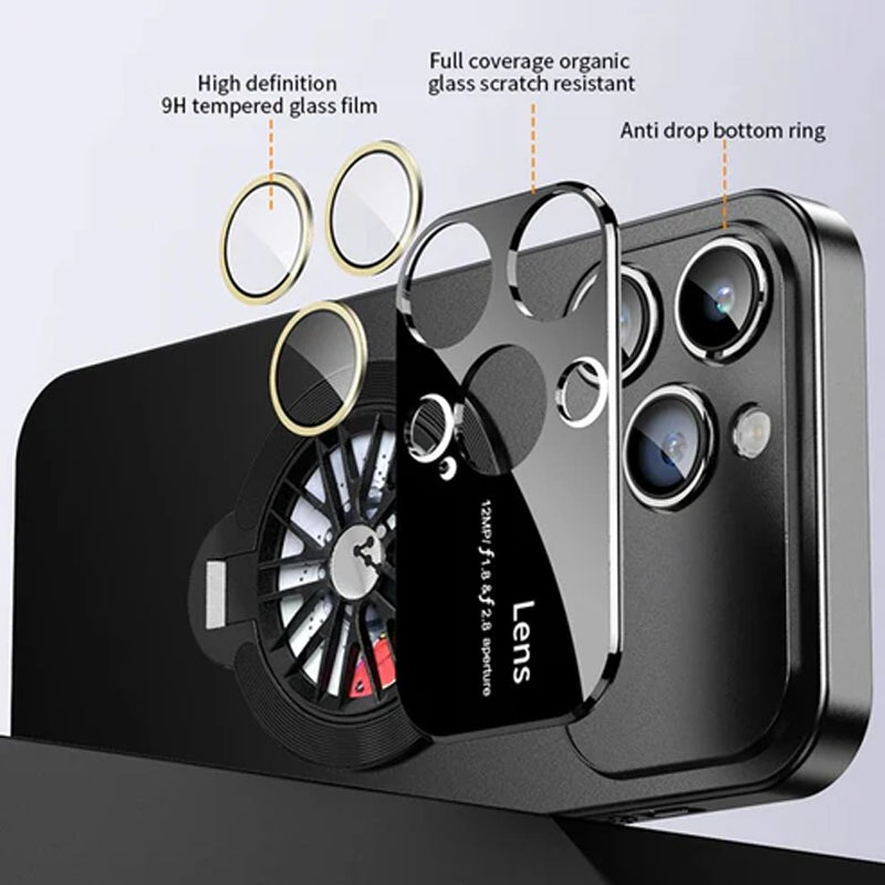 Phone Case with Rotating Gyroscope Phone Stand