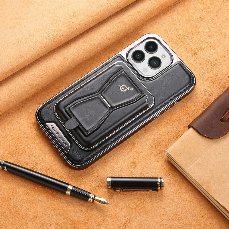 Leather magnetic holder iPhone protective case-with multi-function card holder