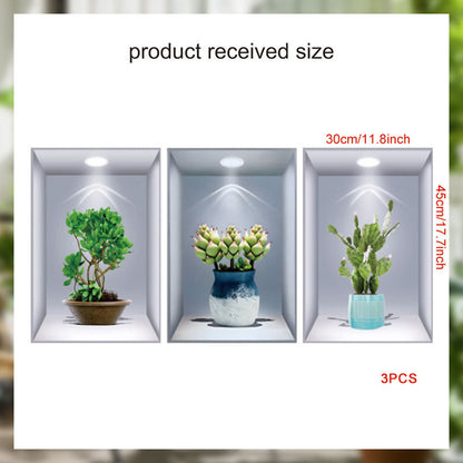 Simulated Plant Flowers 3d Photo Frame Wall Sticker