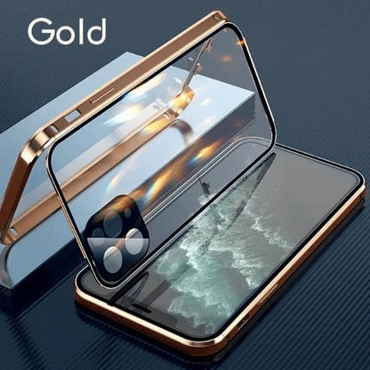 Double-sided magnetic phone case-built-in privacy film design