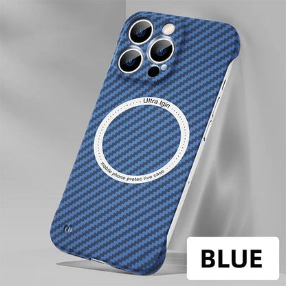 Borderless Carbon Fiber Pattern Magnetic Phone Case