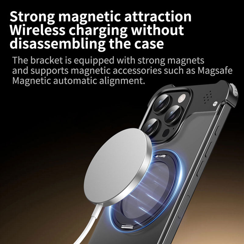 Metal Magnetic Holder Transparent Phone Case