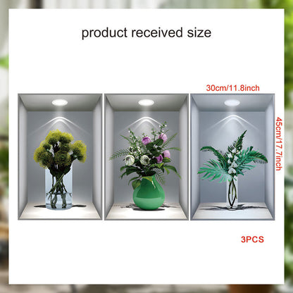 Simulated Plant Flowers 3d Photo Frame Wall Sticker