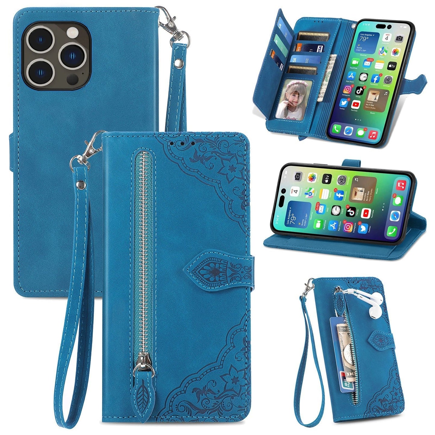 Versatile Elegance Wallet Flip Case for iPhone