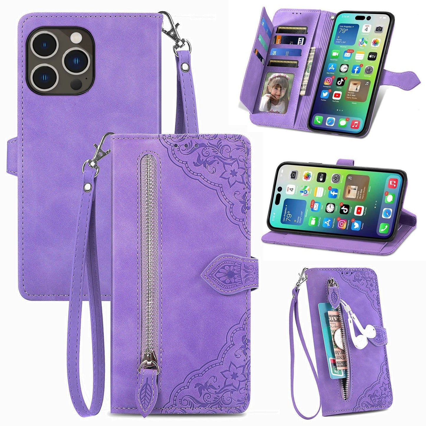 Versatile Elegance Wallet Flip Case for iPhone