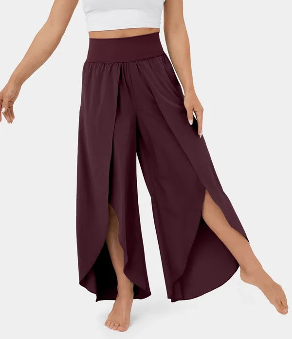 High Waisted Split Wide Leg Quick Dry Casual Pants