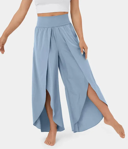 High Waisted Split Wide Leg Quick Dry Casual Pants