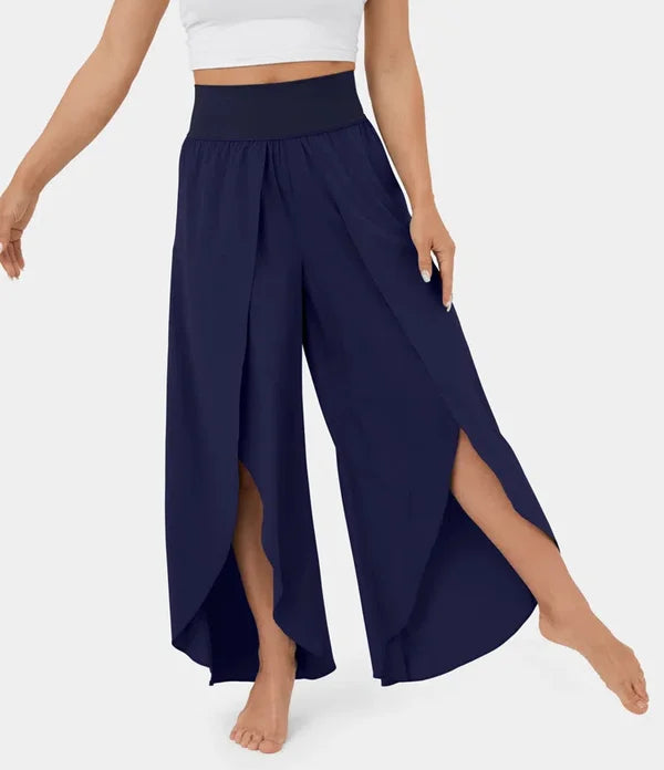 High Waisted Split Wide Leg Quick Dry Casual Pants